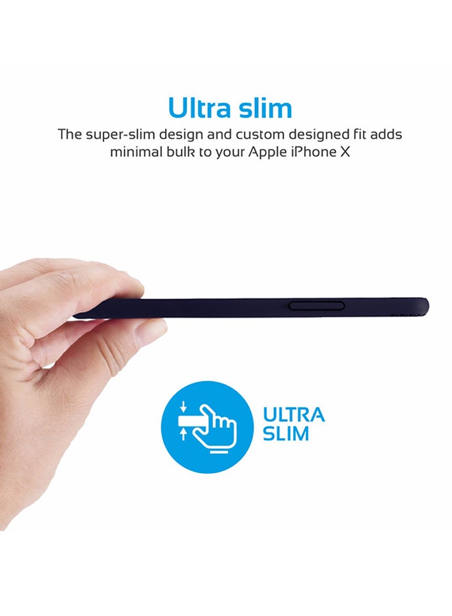 iPhone X Case, Stylish Shockproof Dual Layer Protective Case with Anti-Slip Grip, Drop Protection and Scratch Resistance Case Cover for 5.8 Inch Apple iPhone X Blue