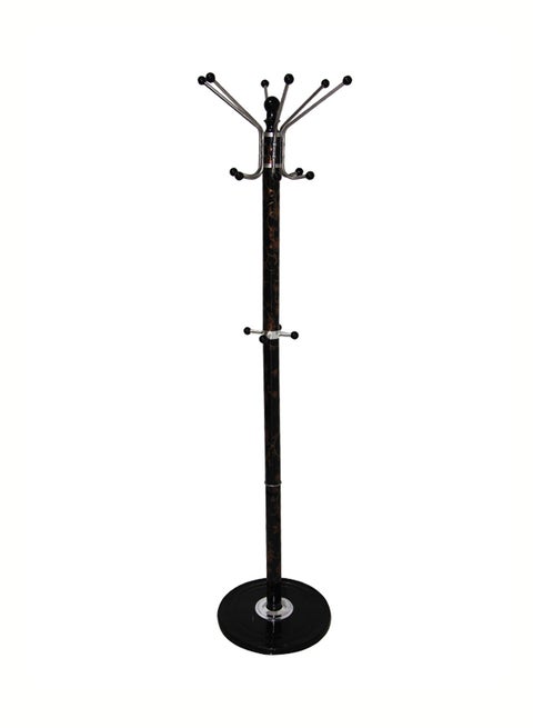 Standing Coat Rack Hanger With 9 Hooks Brown 165x15centimeter