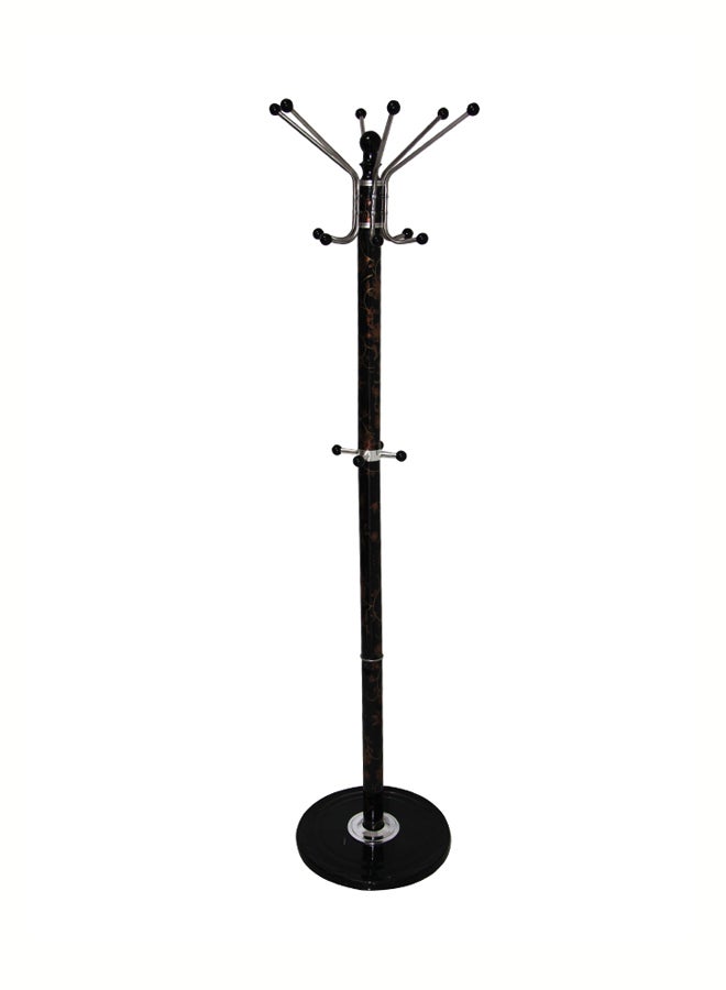 Standing Coat Rack Hanger With 9 Hooks Brown 165x15centimeter