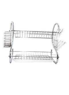 YupFun 2 Shelves Kitchen Dish Rack Silver 