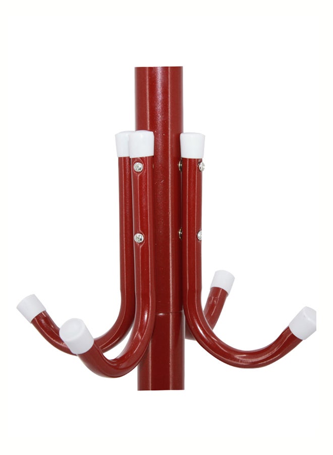 Coat Rack Tree Display With 8 Hooks Maroon 176x12centimeter