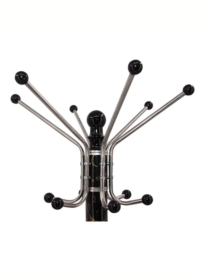 Standing Coat Rack Hanger With 9 Hooks Brown 165x15centimeter