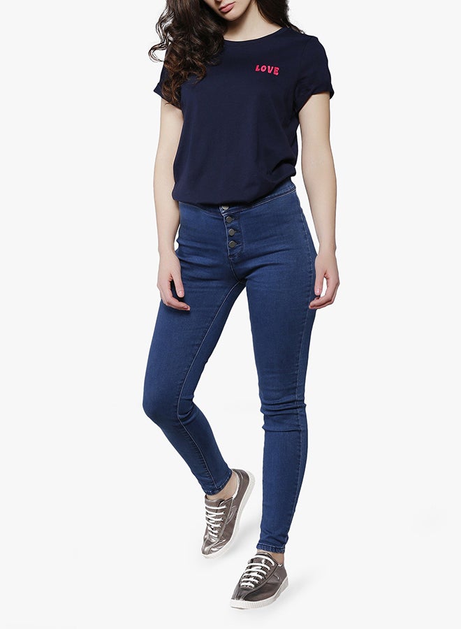 LOST INK - Classic Style Mid Rise Jeggings Blue - Image 1