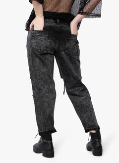 GLAMOROUS Charcoal Distressed Jeans Black  - Image 3