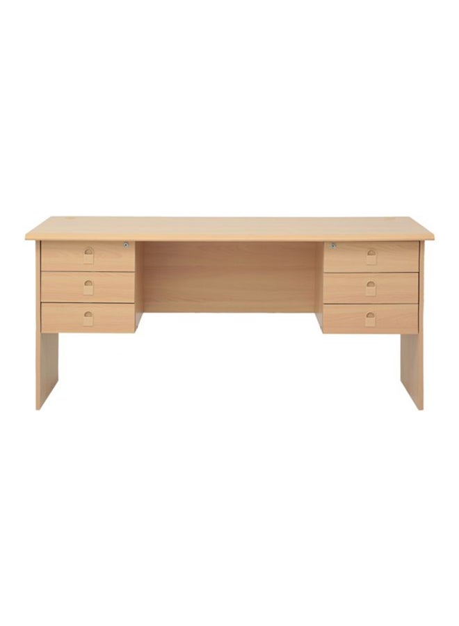 AE Office Table With Double Sided Drawers Beige 140x80x65centimeter  - Image 1