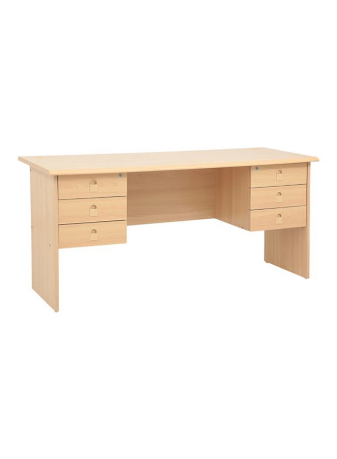 AE Office Table With Double Sided Drawers Beige 140x80x65centimeter  - Image 2
