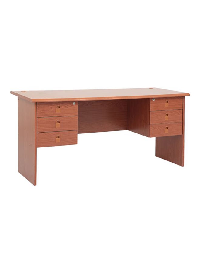 AE Office Table With Double Sided Drawers Cherry 140x80x65centimeter - Image 2