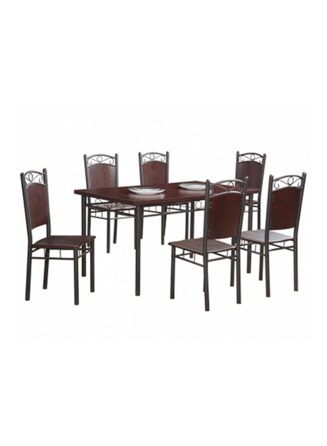 AE 7-Piece Dining Set Brown  - Image 1