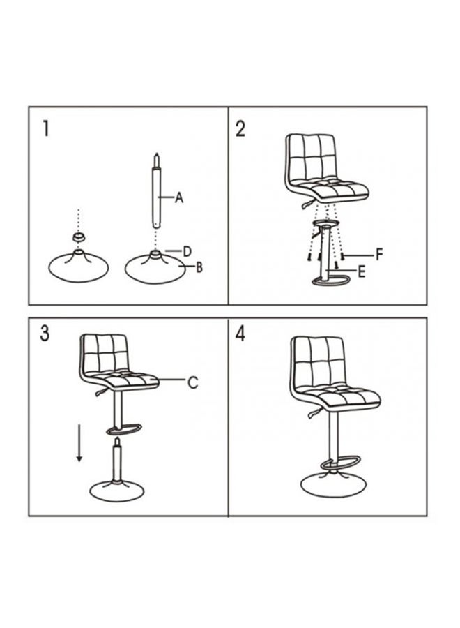 AE Adjustable Bar Stool Black - Image 2