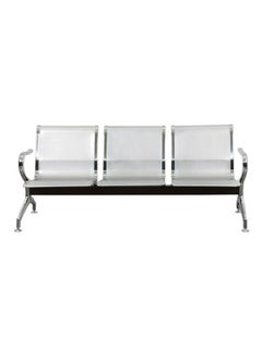 3-Seater Visitor Chair Silver 180x85x65centimeter