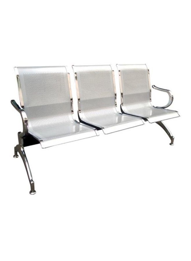 AE - 3-Seater Visitor Chair Silver 180x85x65centimeter - Image 1