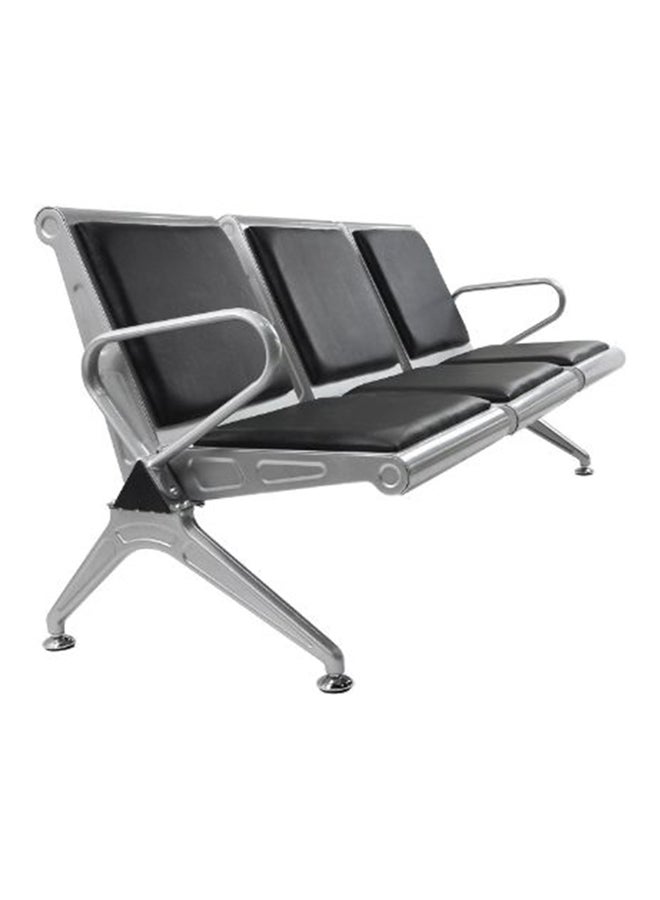 AE 3-Seater Heavy Duty Visitor Chair Black 85x180x85centimeter - Image 2