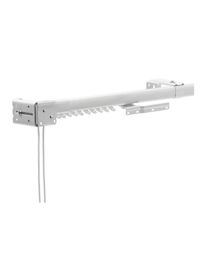 AE Adjustable Curtain Rail With Hanging Hooks White - Image 1