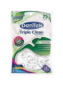 Pack Of 75 Triple Clean Floss Picks White