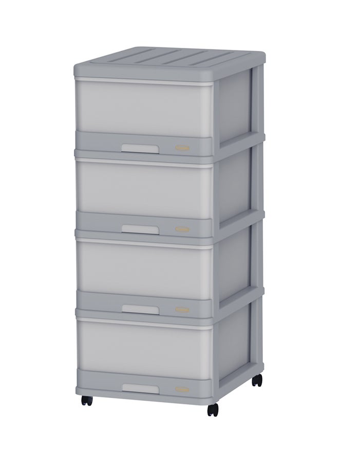 Cosmoplast - 4-Drawer Plastic Storage Cabinet With Wheels Grey - Image 1