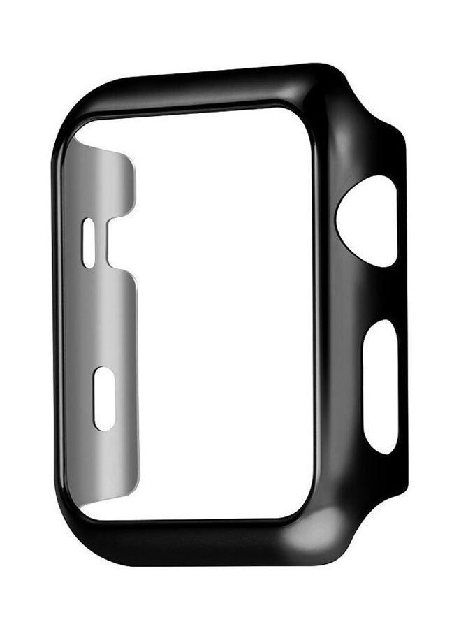 PC Frame Case Cover With Protective Screen For Apple Watch 38 mm Black