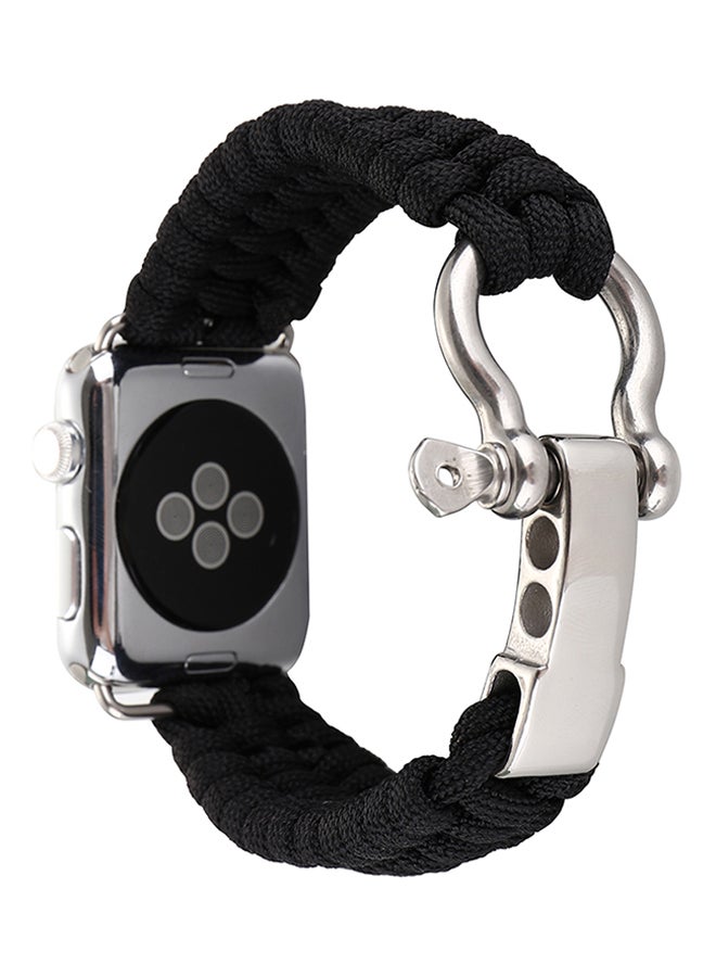 Generic - Nylon Woven Belt Replacement Band For Apple Watch 38mm Series 1/2/3 Black - Image 1
