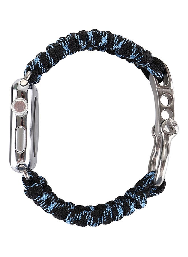 Generic - Nylon Interchangeable Band For Apple Watch Series 1/2/3 38mm Blue/Black - Image 1