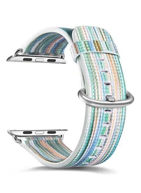 Leather Colored Pattern Stripes Replacement Band for Apple Watch 38mm Series 1/2/3 Multicolour