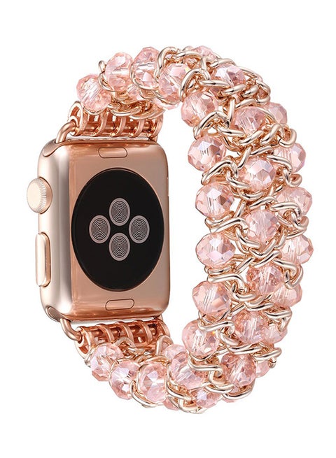Replacement Beaded Band For Apple Watch 1/2/3 Rose Gold