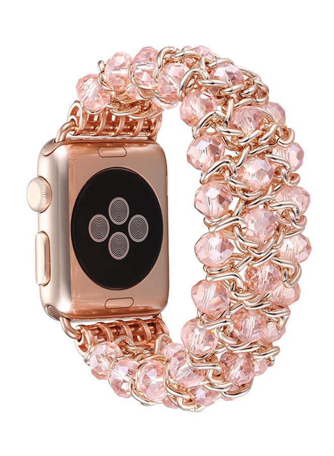 Generic - Replacement Beaded Band For Apple Watch 1/2/3 Rose Gold - Image 1
