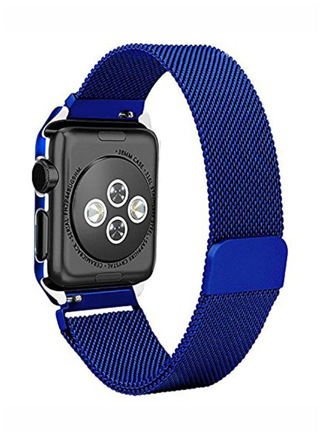 Generic - Stainless Steel Replacement Band For Apple Watch Series 1/2/3 - 42mm Blue - Image 1