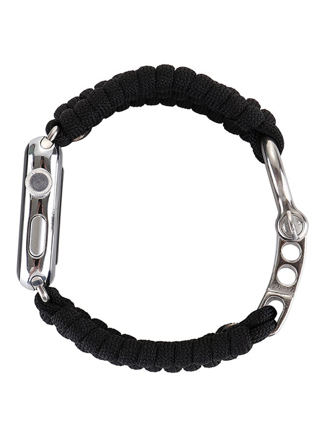 Generic - Nylon Woven Belt Replacement Band For Apple Watch 42mm Series 1/2/3 Black - Image 1