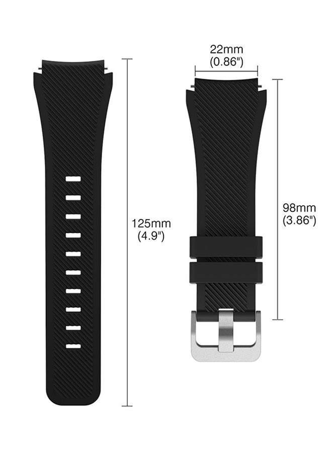 Replacement Silicone Band For Samsung Gear S3 Frontier/S3 Classic Black  - Image 3