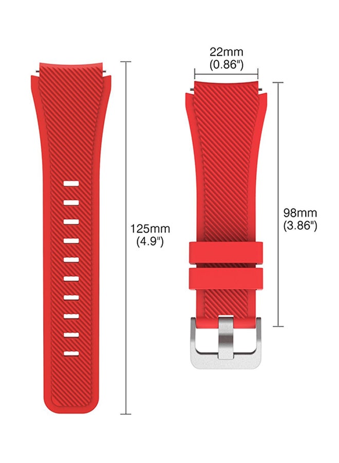 Soft Silicone Replacement Sport Strap Band for Samsung Gear S3 Frontier/S3 Classic Red - Image 3