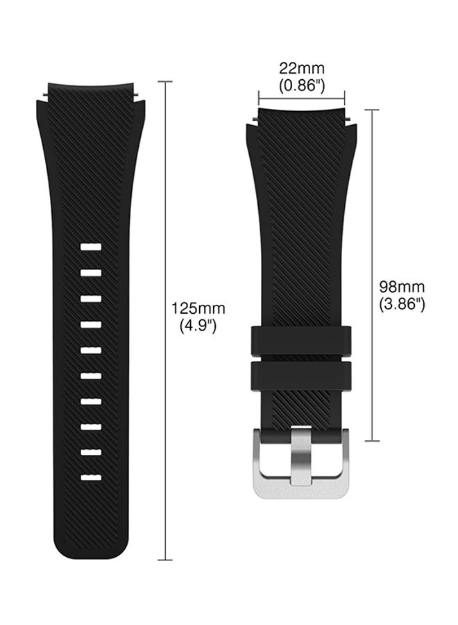 Silicone Replacement Band For Samsung Gear S3 Frontier/Classic Black  - Image 3