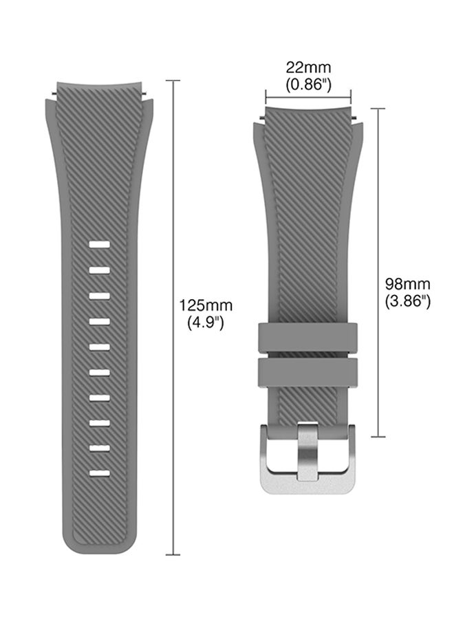 Soft Silicone Replacement Sport Strap Band for Samsung Gear S3 Frontier/S3 Classic Grey  - Image 3