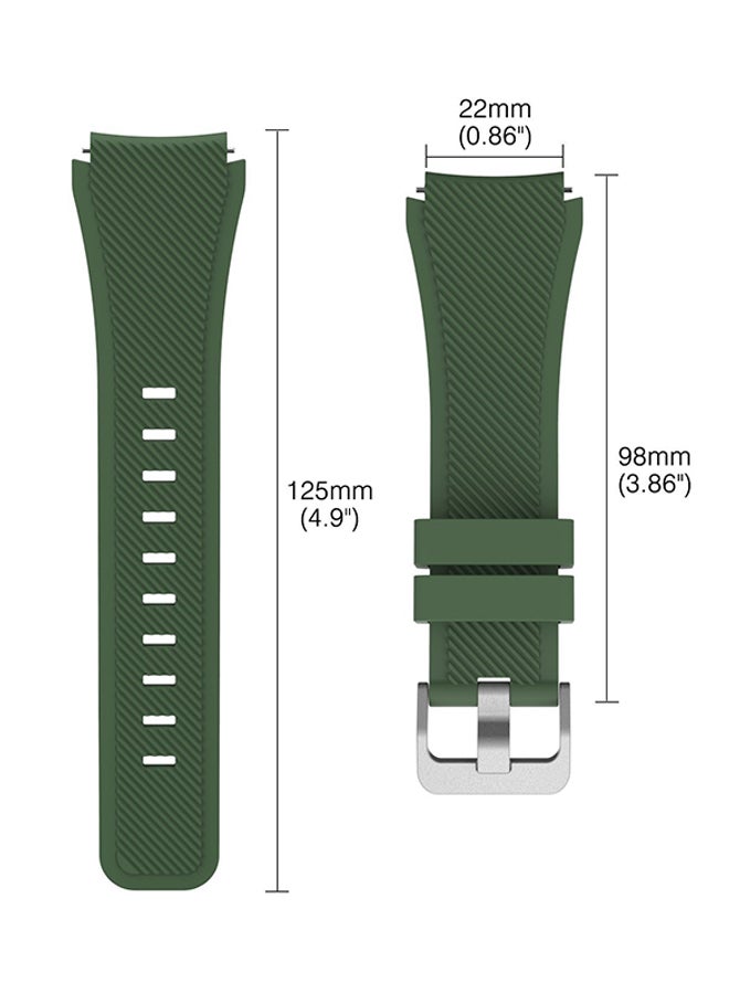 Soft Silicone Replacement Sport Strap Band for Samsung Gear S3 Frontier/S3 Classic Green - Image 3