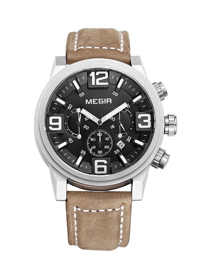 ميجر ساعة كرونوغراف بسوار من الجلد طراز إيليجنت M3010-BRBK men - Image 1