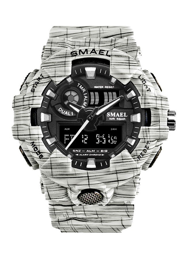 SMAEL - men Army Trde Series Rubber Analog-Digital Watch 8001-WH - Image 1