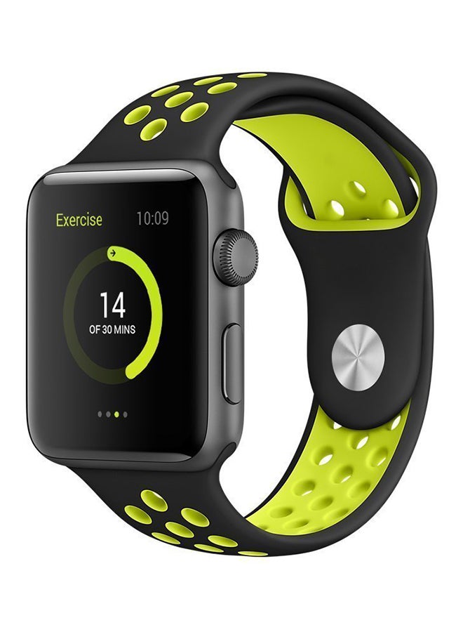 Generic - Replacement Band For Apple Watch Series 3/2/1 Black/Green - Image 1
