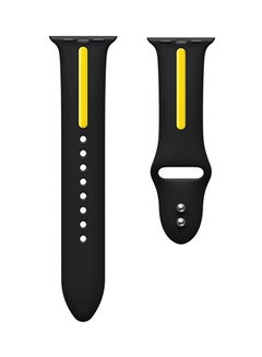 Silicone Replacement Band For Apple Watch Series 3/2/1 Black/Yellow
