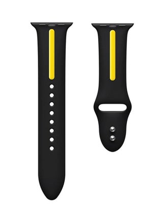 Silicone Replacement Band For Apple Watch Series 3/2/1 Black/Yellow - v1517482023/N13220157A_1