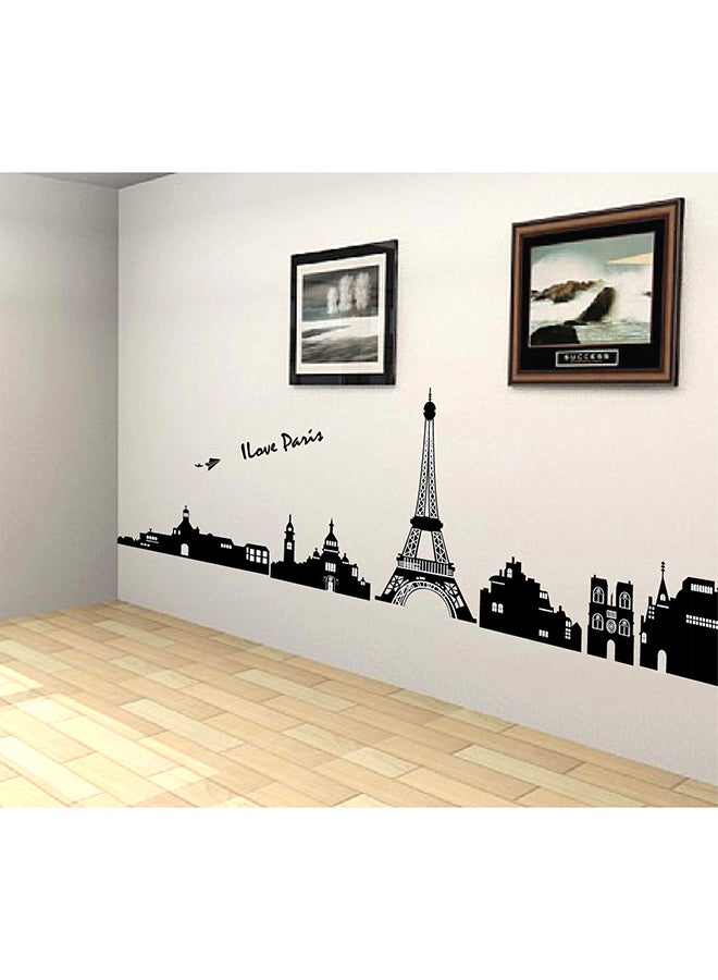 Stickie Art I Love Paris Wall Stickers Home Decoration Diy Removable Wall Decals For Living Room Bedroom Medium Sta-116 Black 50x70cm  - Image 1