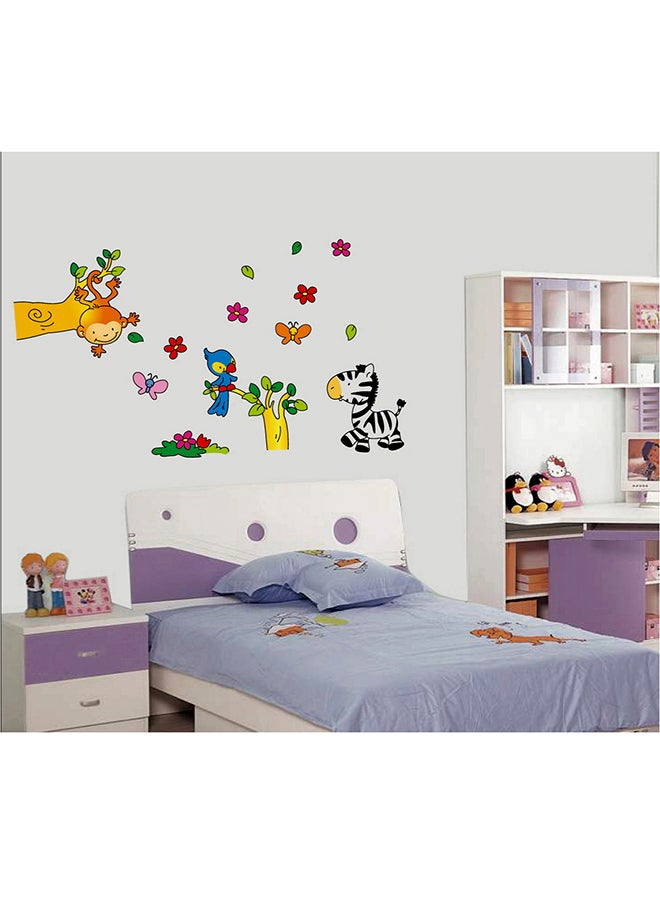 ستيكي آرت - ملصق حائط بطبعات حيوانات مرحة من كريست - 50x70 سم متعدد الألوان 50x70سم - Image 1
