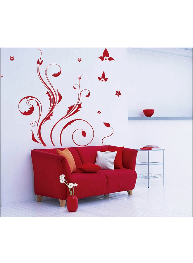 Stickie Art Red Floral Pattern Wall Decal - Medium -  STA-150 Red 50x70centimeter - Image 1