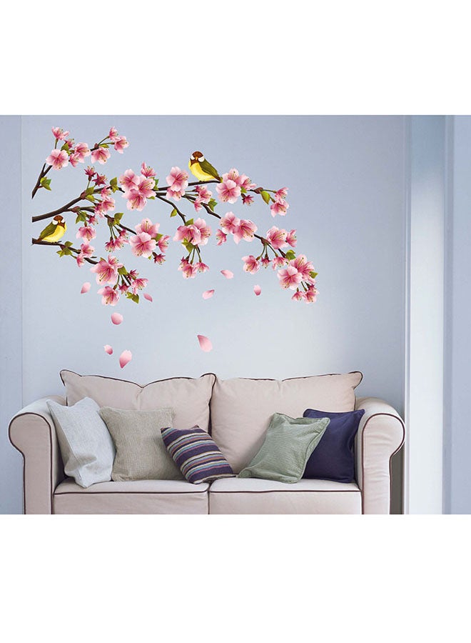 Stickie Art Pink Tulips On Branch Wall Stickers Home Decoration Diy Removable Wall Decals For Living Room Bedroom Medium Sta-155 Pink 50x70cm - Image 1