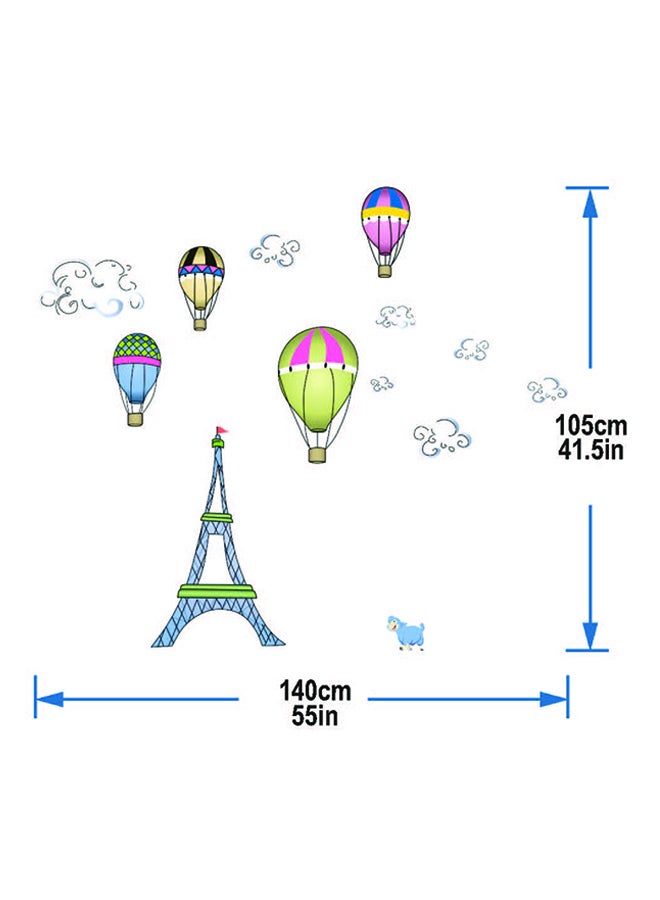 Stickie Art Eiffel Tower Balloons Wall Stickers Home Decoration Diy Removable Wall Decals For Living Room Bedroom Medium Sta-171 Multicolour 50x70cm - Image 3