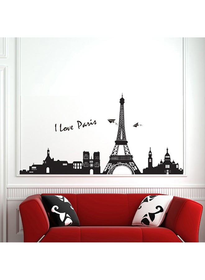 Stickie Art - I Love Paris Wall Stickers Home Decoration Diy Removable Wall Decals For Living Room Bedroom Large  Sta-184 Black 60x90cm - Image 1