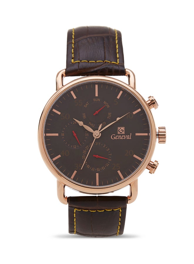 Geneval of Switzerland Men's Analog Watch GL1515ROO - 40 mm - Brown  - Image 1