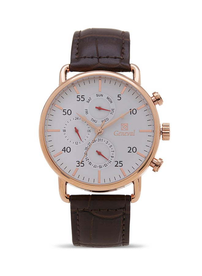 Geneval of Switzerland men Analog Wrist Watch GL1515RWO - 40 mm - Brown  - Image 1