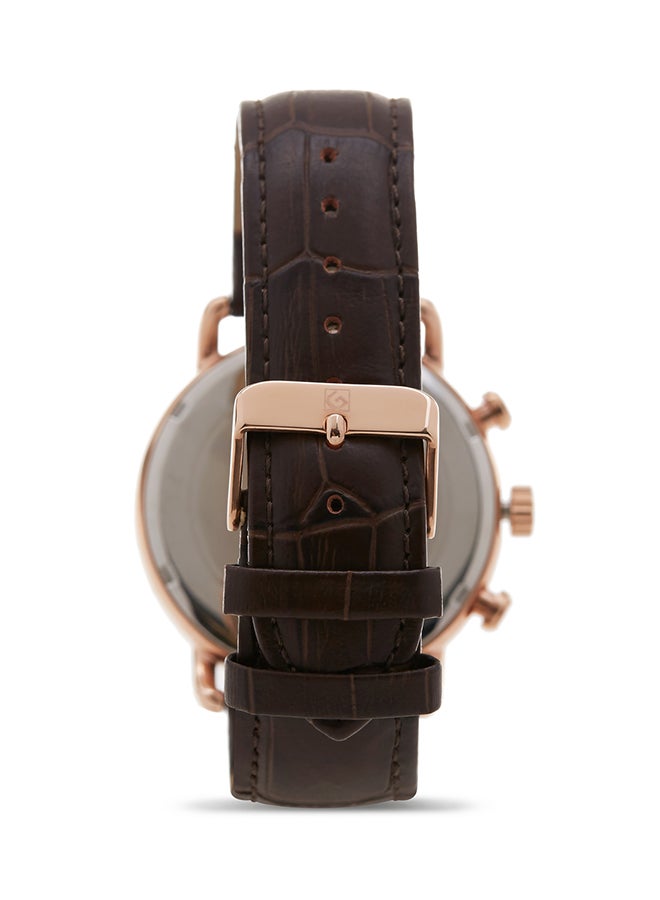 Geneval of Switzerland men Analog Wrist Watch GL1515RWO - 40 mm - Brown  - Image 2