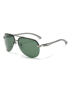 Aoron Men's Semi-Rimless Polarized Aviator Frame Sunglasses - Lens Size: 64 mm 