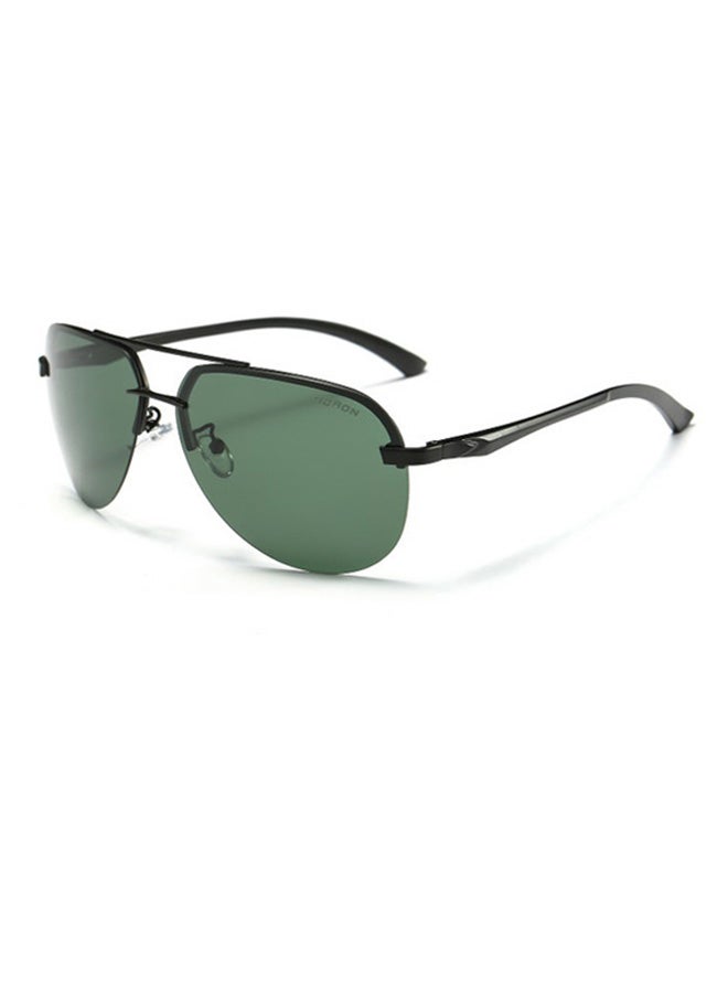 Men's Semi-Rimless Polarized Aviator Frame Sunglasses - Lens Size: 64 mm