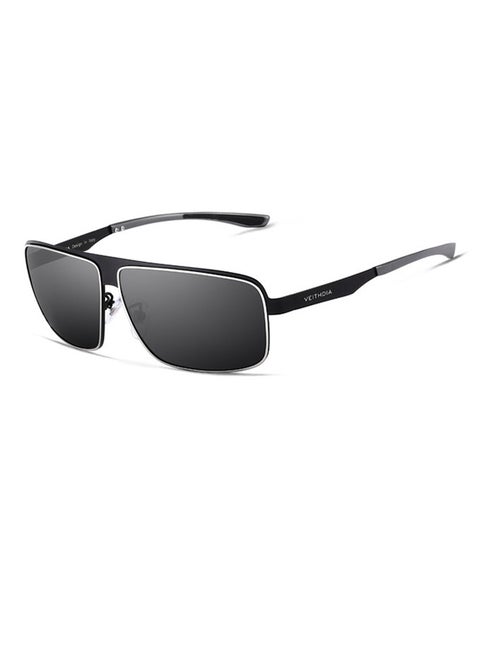 Men's Full Rim UV400 Rectangular Frame Sunglasses - Lens Size: 62 mm