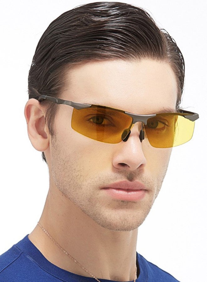 Aoron Men's Polarized UV400 Rectangular Frame Sunglasses - Lens Size: 69 mm - Image 2